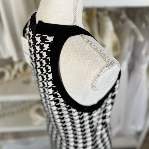 White House, black market size small sleeveless knit dress houndstooth#3708 - Picture 8 of 11